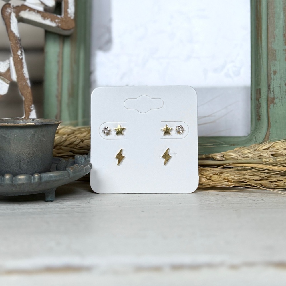 Pip Pop Ouchless Skylight Stud Earrings Set - Picture 4 of 7